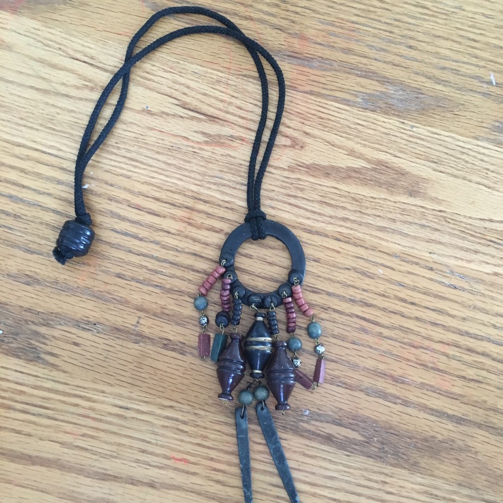 Wood beaded necklace